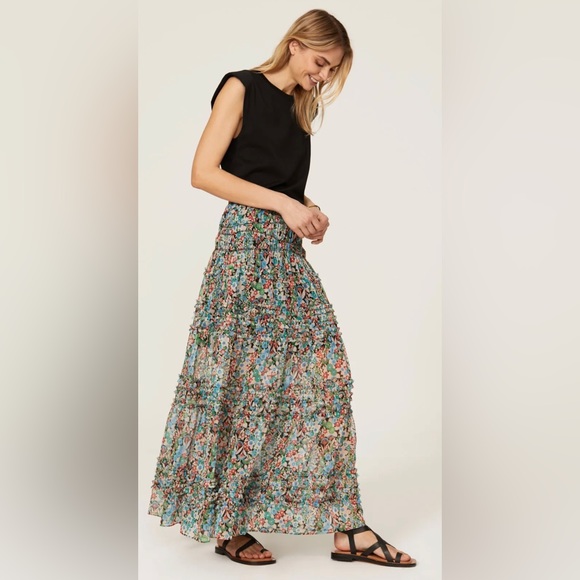 RTR 
Ted Baker London
Amadea Skirt Maxi Skirt Size 3 Multicolored Floral pleated - Picture 3 of 10